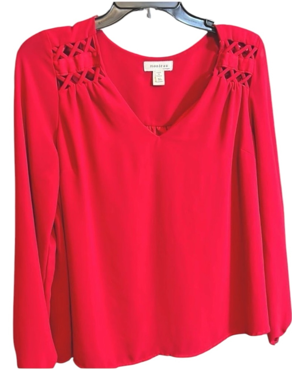Monteau Wine Blouse Size XL